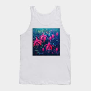 Folk Art Fuchsia Flowers Tank Top